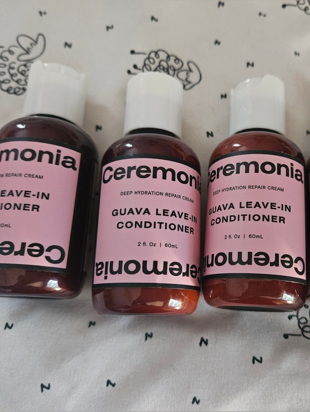 4 x Ceremonia Guava Leave-In Conditioner — Hydrating Hair Treatment